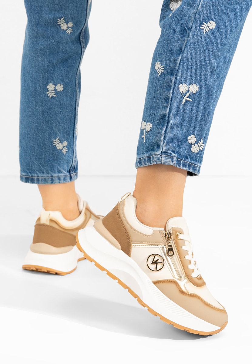 Sneakers με πλατφόρμα Viktoria μπεζ