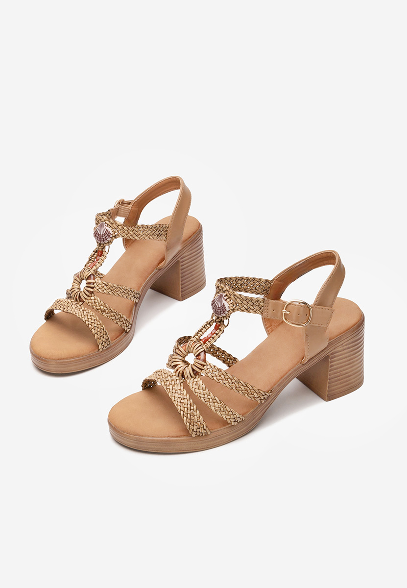 Πέδιλα με χοντρο τακουνι Phylicia χακι