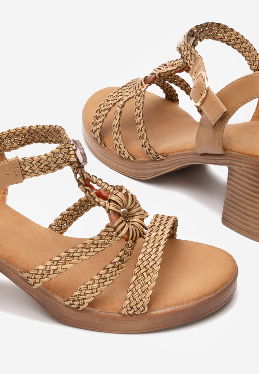 Πέδιλα με χοντρο τακουνι Phylicia χακι