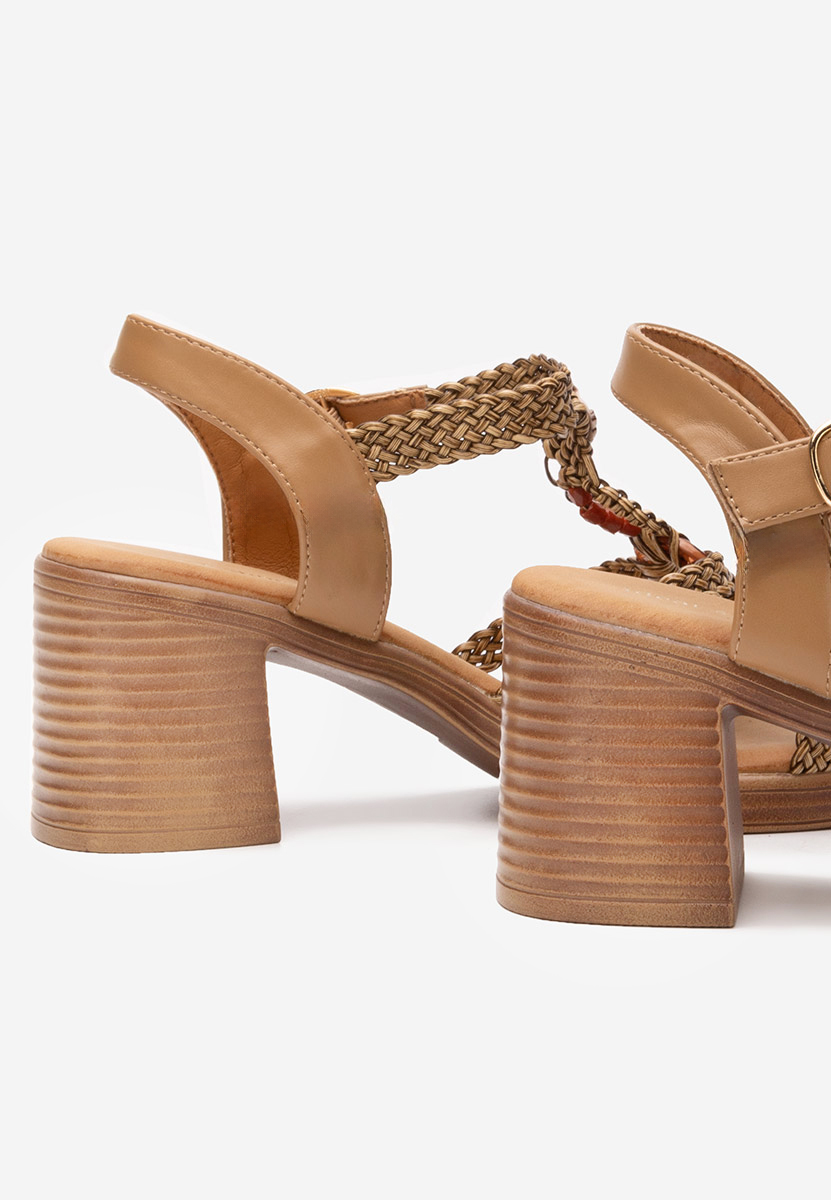 Πέδιλα με χοντρο τακουνι Phylicia χακι