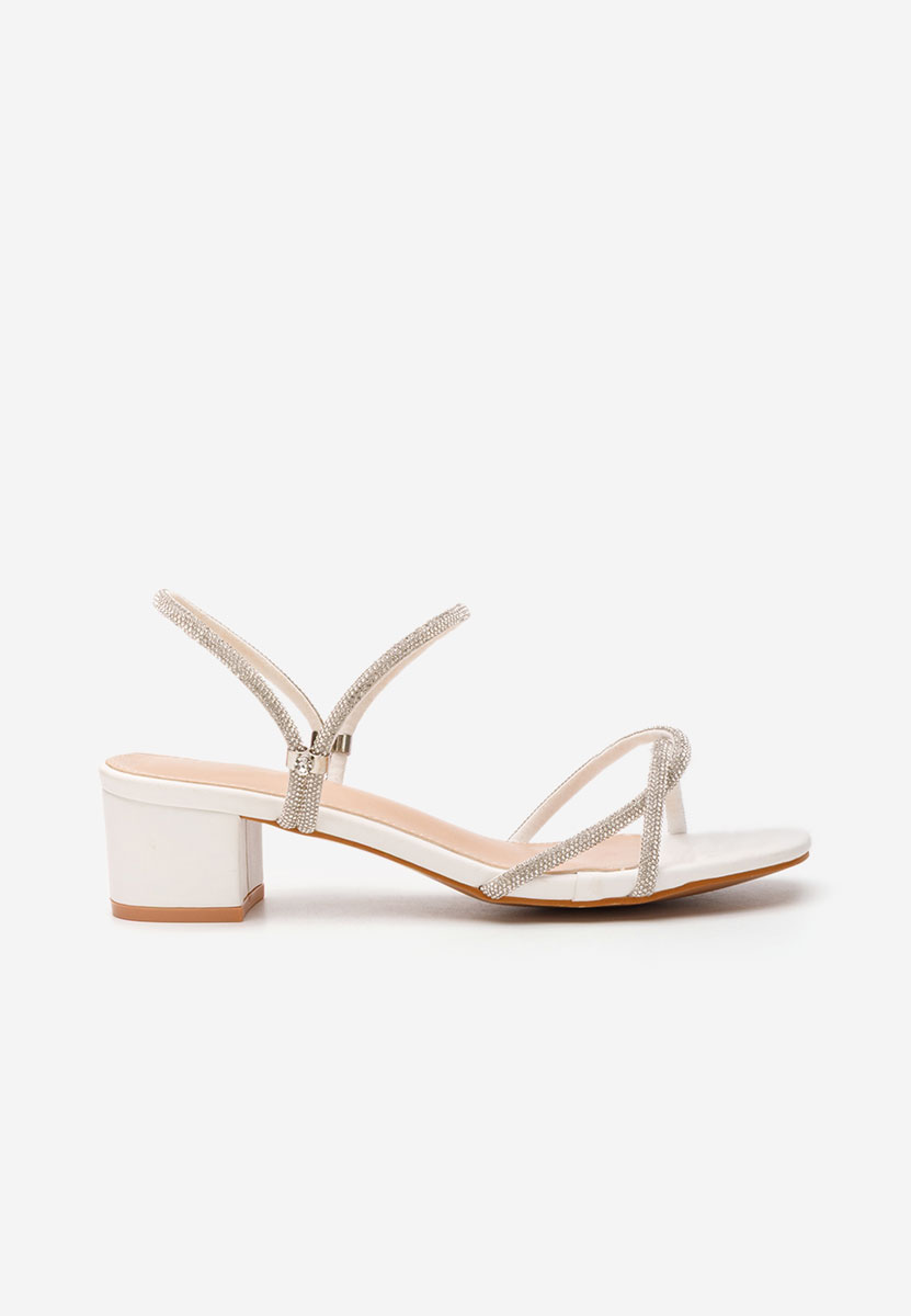 Mules με χοντρο τακουνι Nalys λευκά