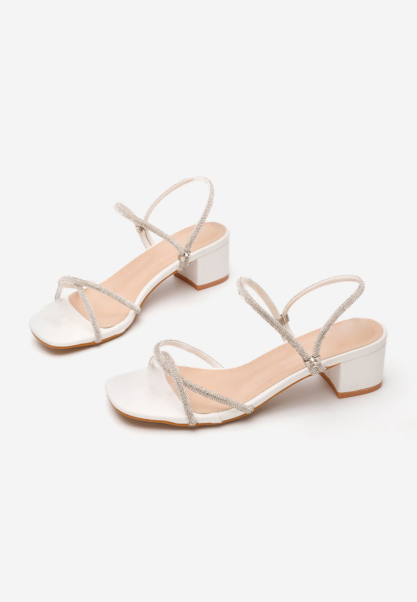 Mules με χοντρο τακουνι Nalys λευκά