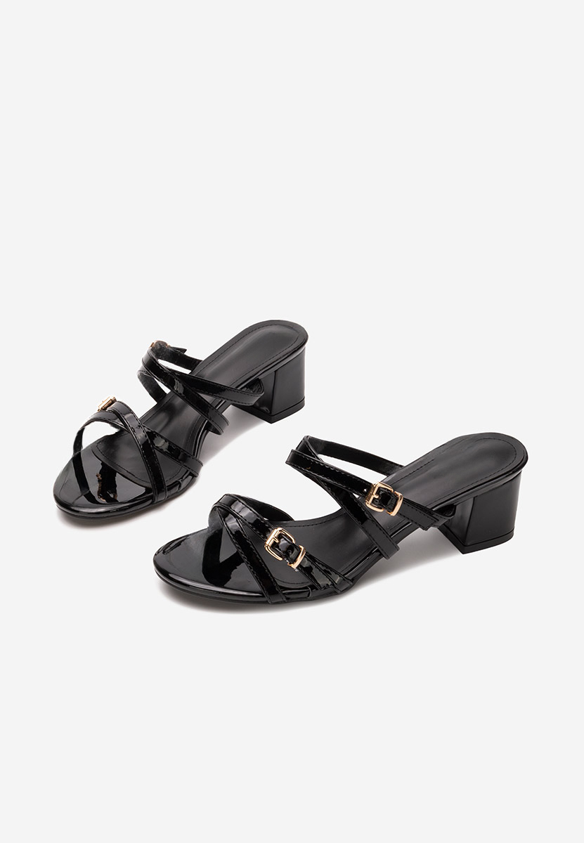 Mule με τακούνι Alaylma μαύρα
