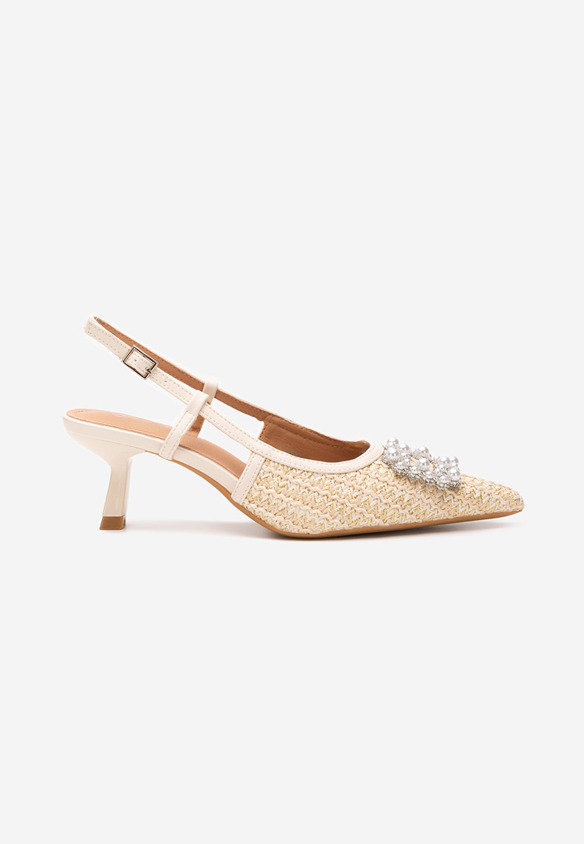 Γόβες slingback Verlie μπεζ