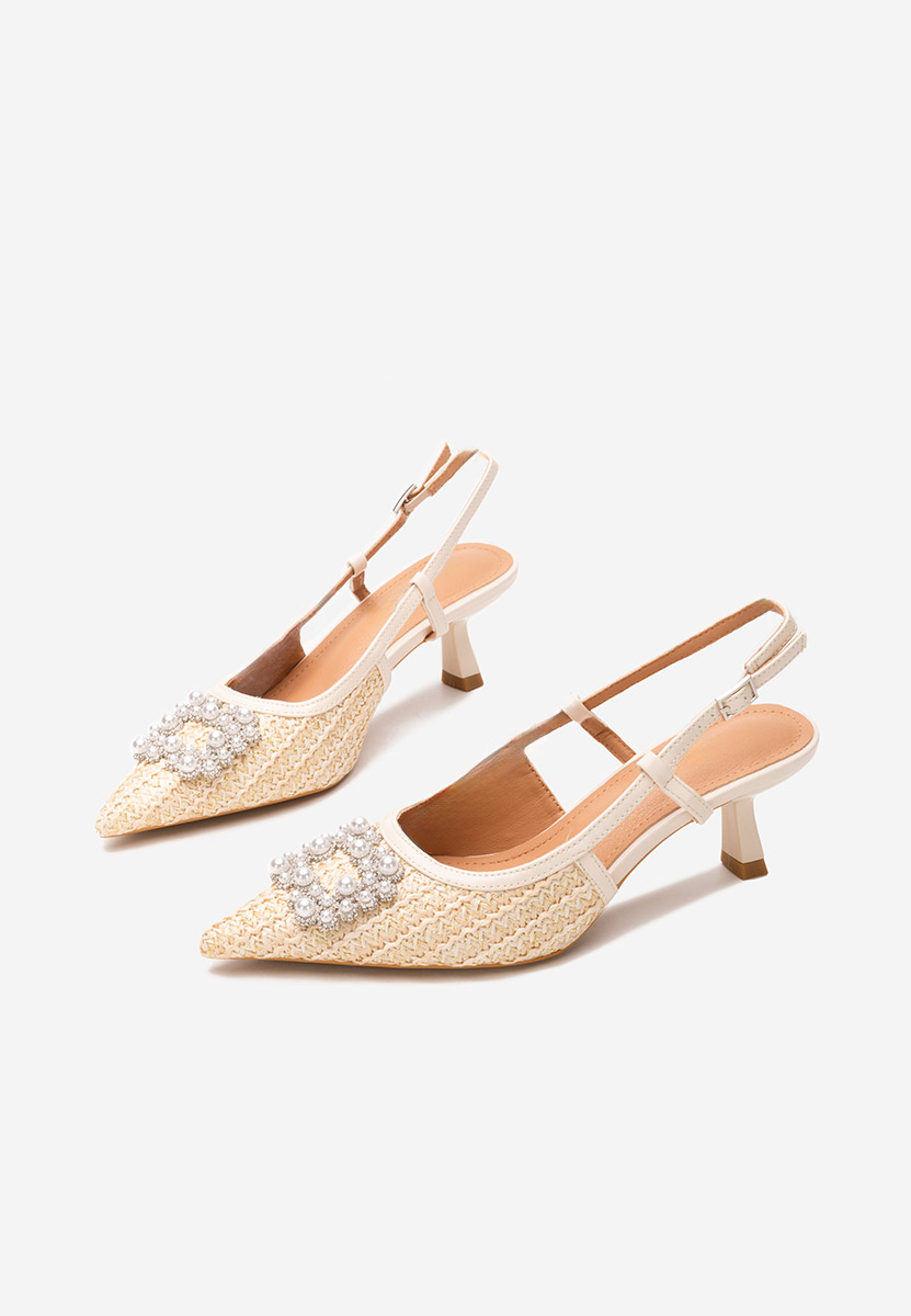 Γόβες slingback Verlie μπεζ