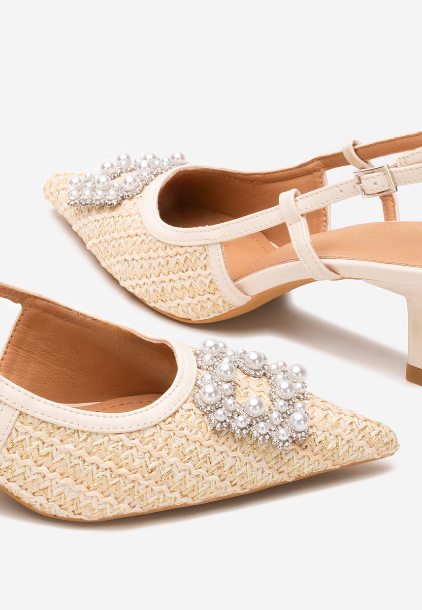 Γόβες slingback Verlie μπεζ