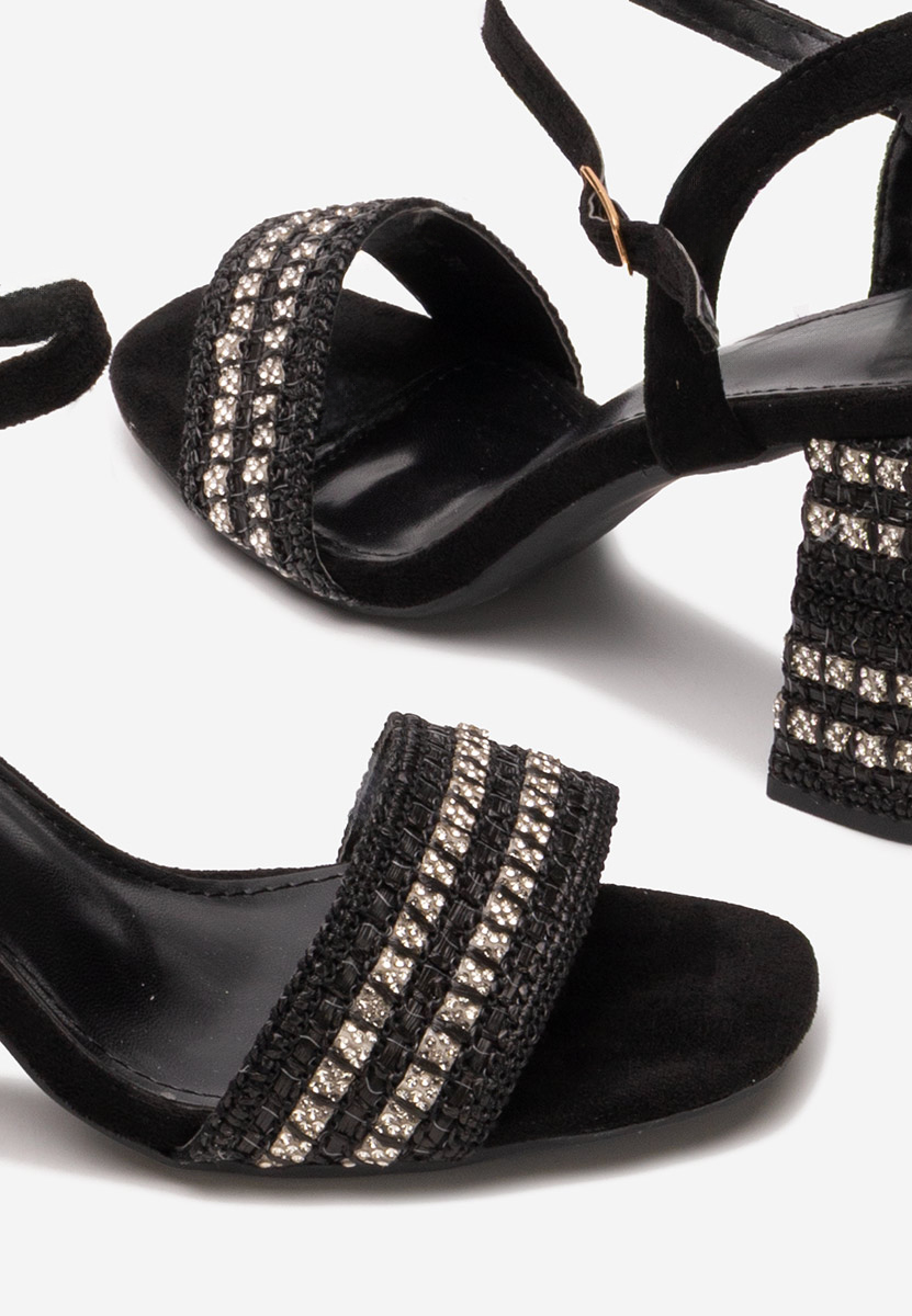 Πέδιλα με χοντρο τακουνι Marsela Μαύρα