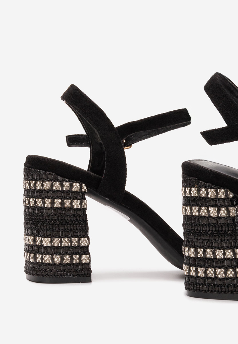 Πέδιλα με χοντρο τακουνι Marsela Μαύρα