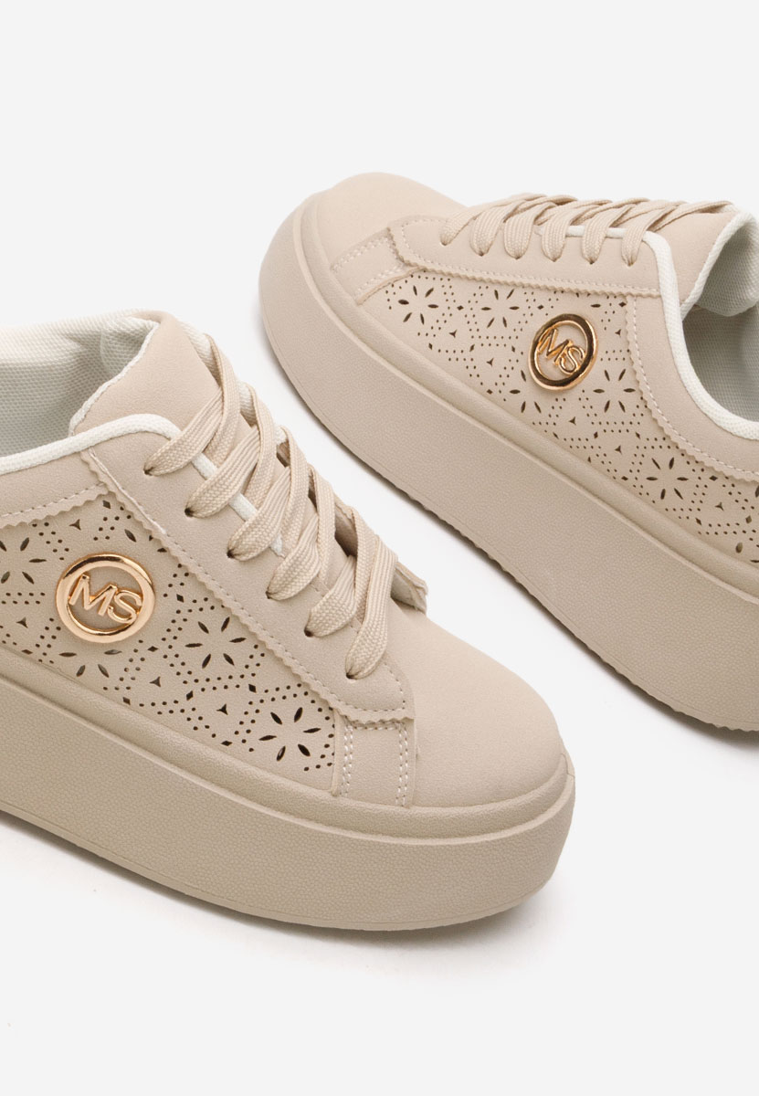Sneakers με πλατφόρμα Nidya μπεζ