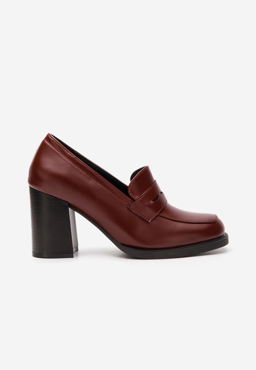 Loafers γυναικεια με τακουνι Odesia V3 μπορντό