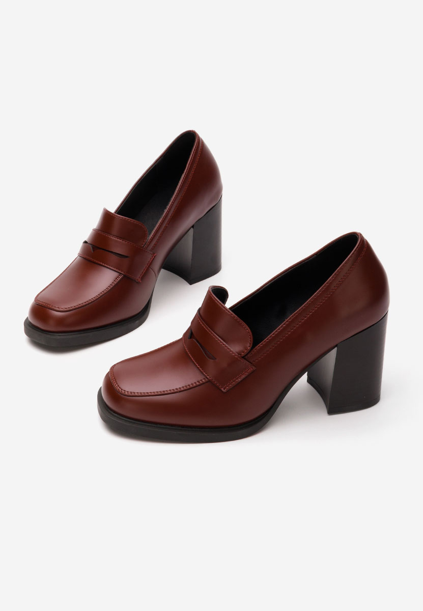 Loafers γυναικεια με τακουνι Odesia V3 μπορντό