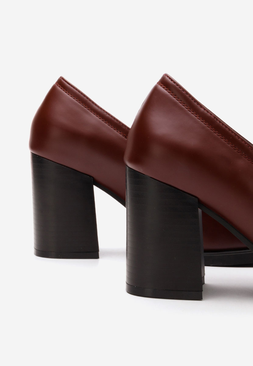 Loafers γυναικεια με τακουνι Odesia V3 μπορντό