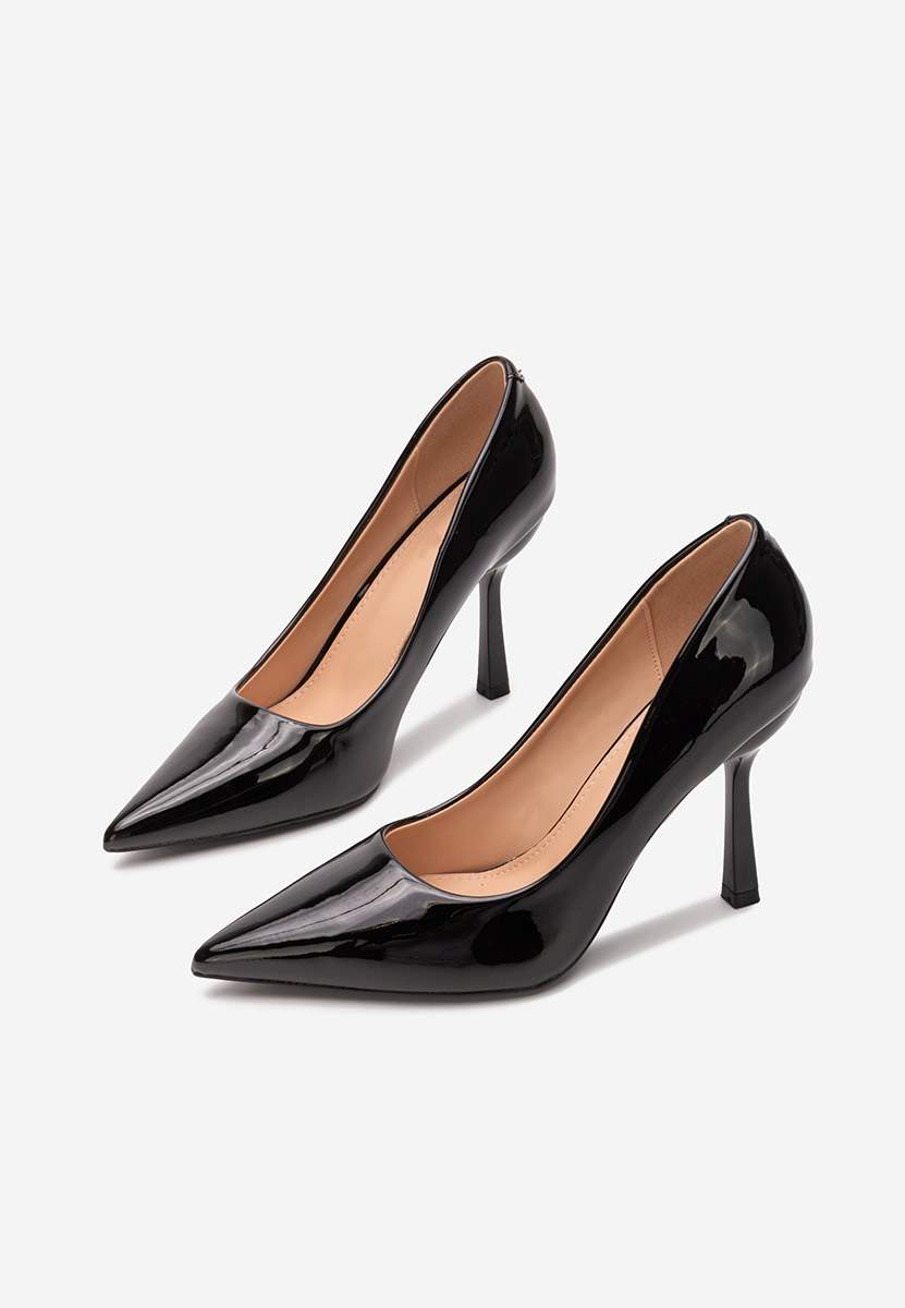 Γόβες στιλέτο λουστρίνι Avilaga μαύρα