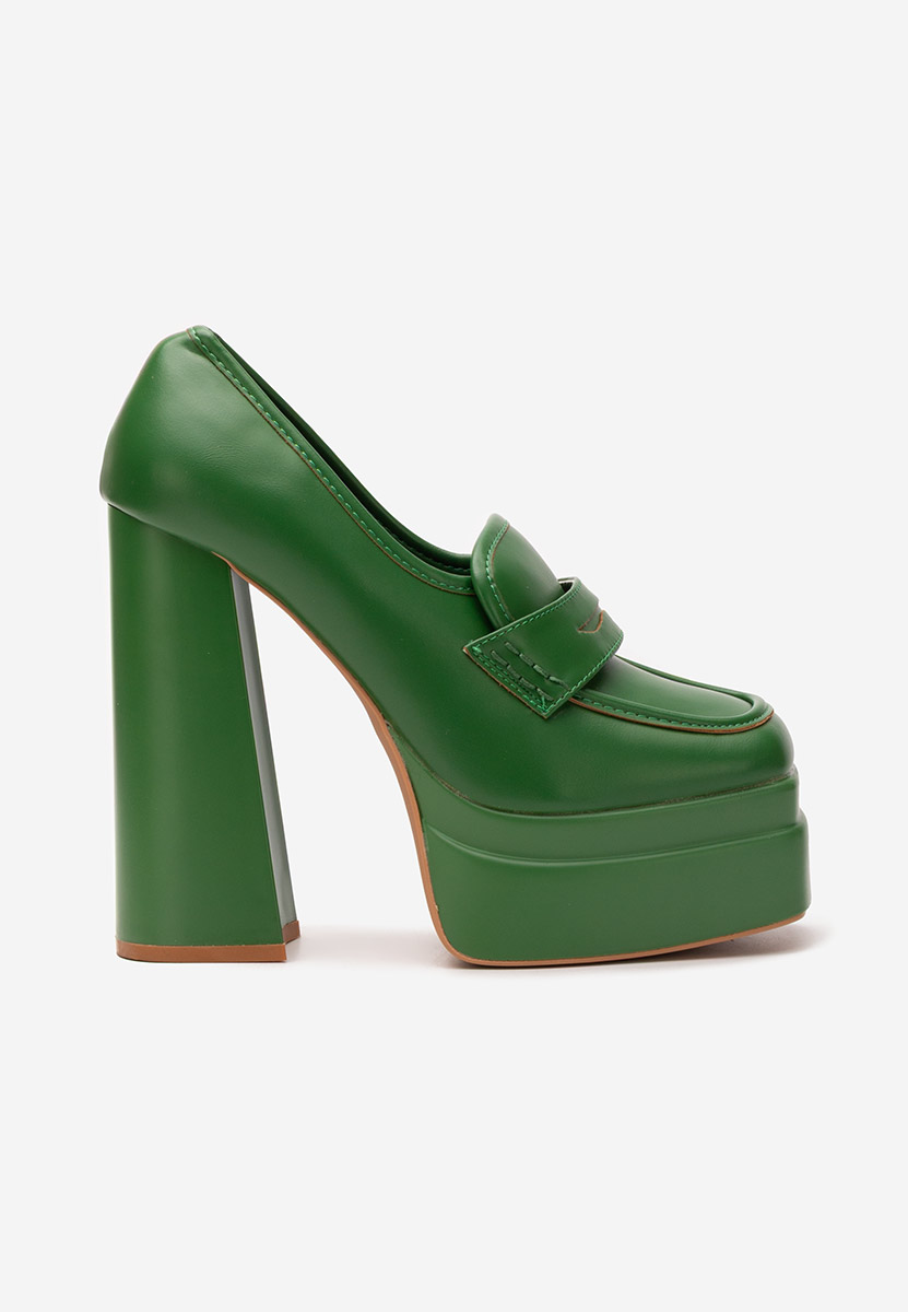 Μοκασίνια με πλατφόρμα Algara πρασινο