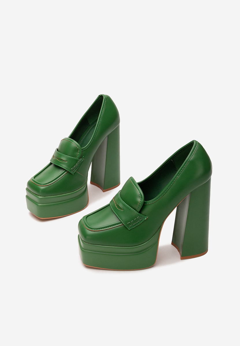 Μοκασίνια με πλατφόρμα Algara πρασινο