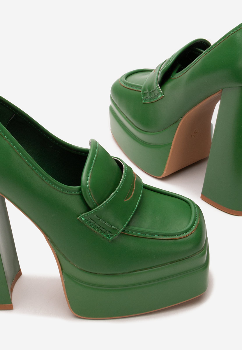 Μοκασίνια με πλατφόρμα Algara πρασινο