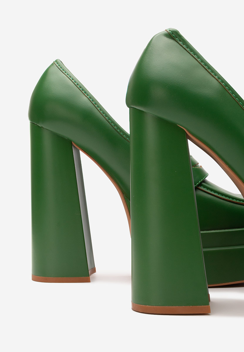 Μοκασίνια με πλατφόρμα Algara πρασινο