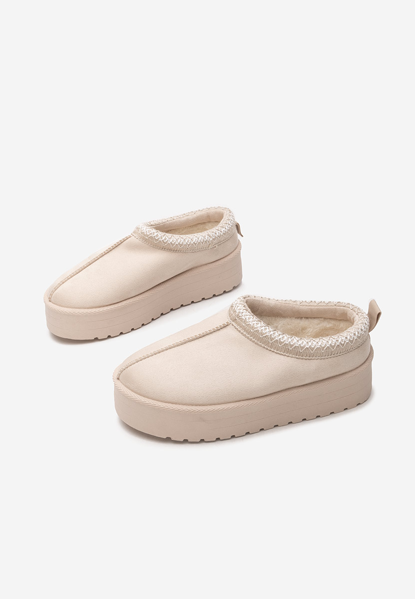 Παντόφλες με πλατφόρμα Comfy μπεζ