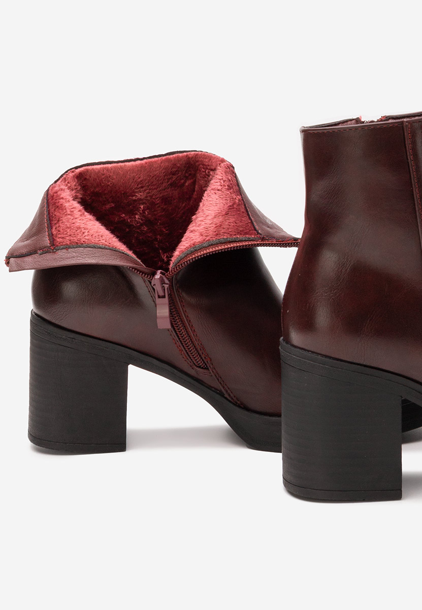 Μποτάκια με χοντρό τακούνι Denisia bordo