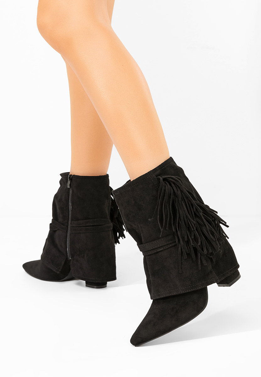 Μποτάκια με χοντρό τακούνι Ranale Μαύρα