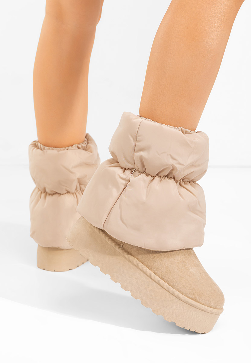 Μπότες τύπου UGG με πλατφόρμα Aydena μπεζ