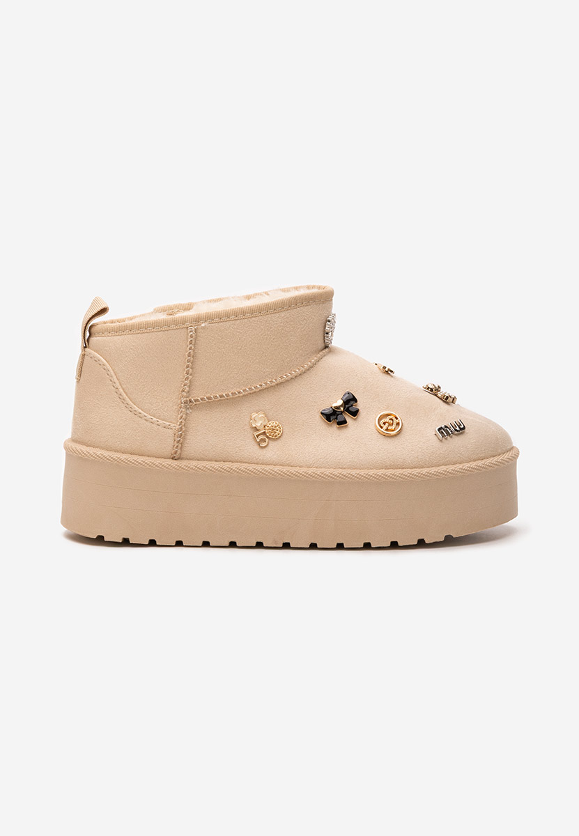 Μπότες τύπου UGG με πλατφόρμα Celinea μπεζ