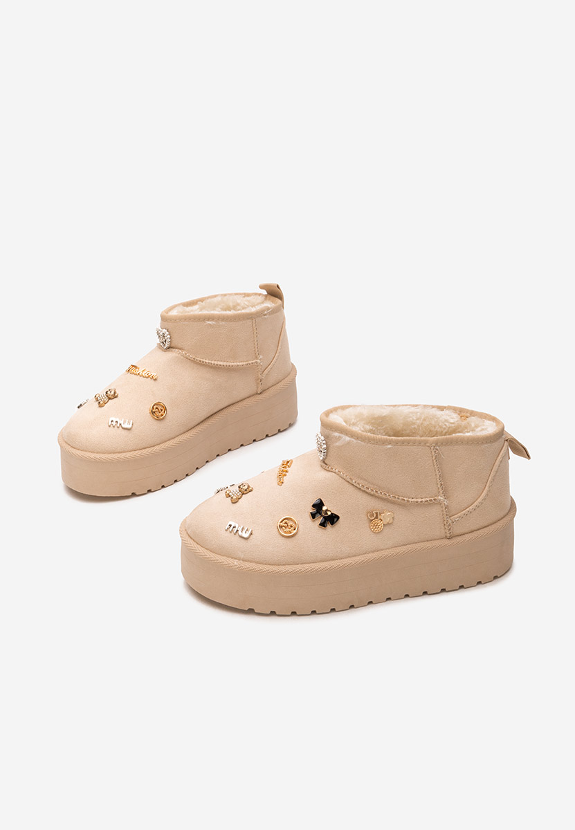 Μπότες τύπου UGG με πλατφόρμα Celinea μπεζ