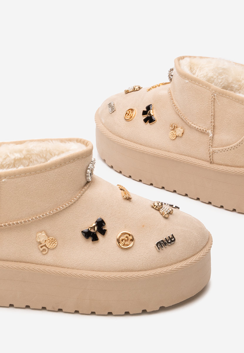 Μπότες τύπου UGG με πλατφόρμα Celinea μπεζ