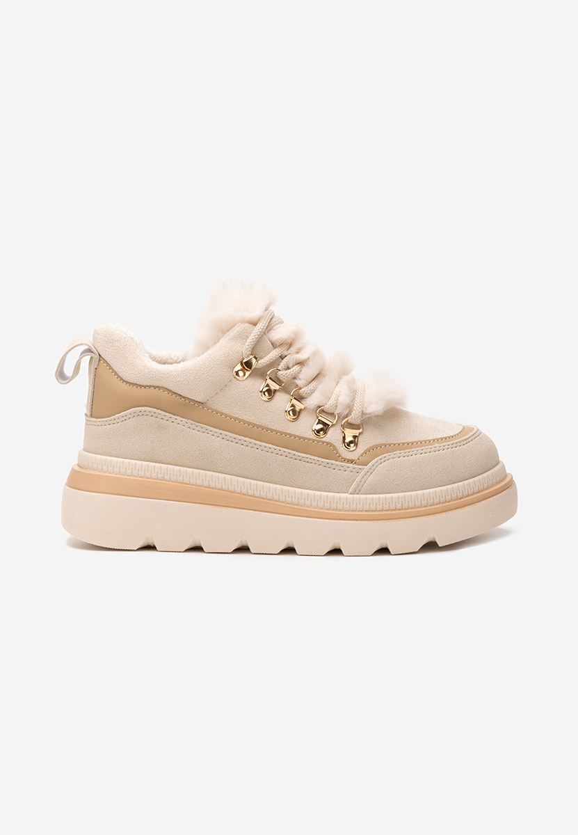 Χειμερινά sneakers γυναικεια Clavira μπεζ