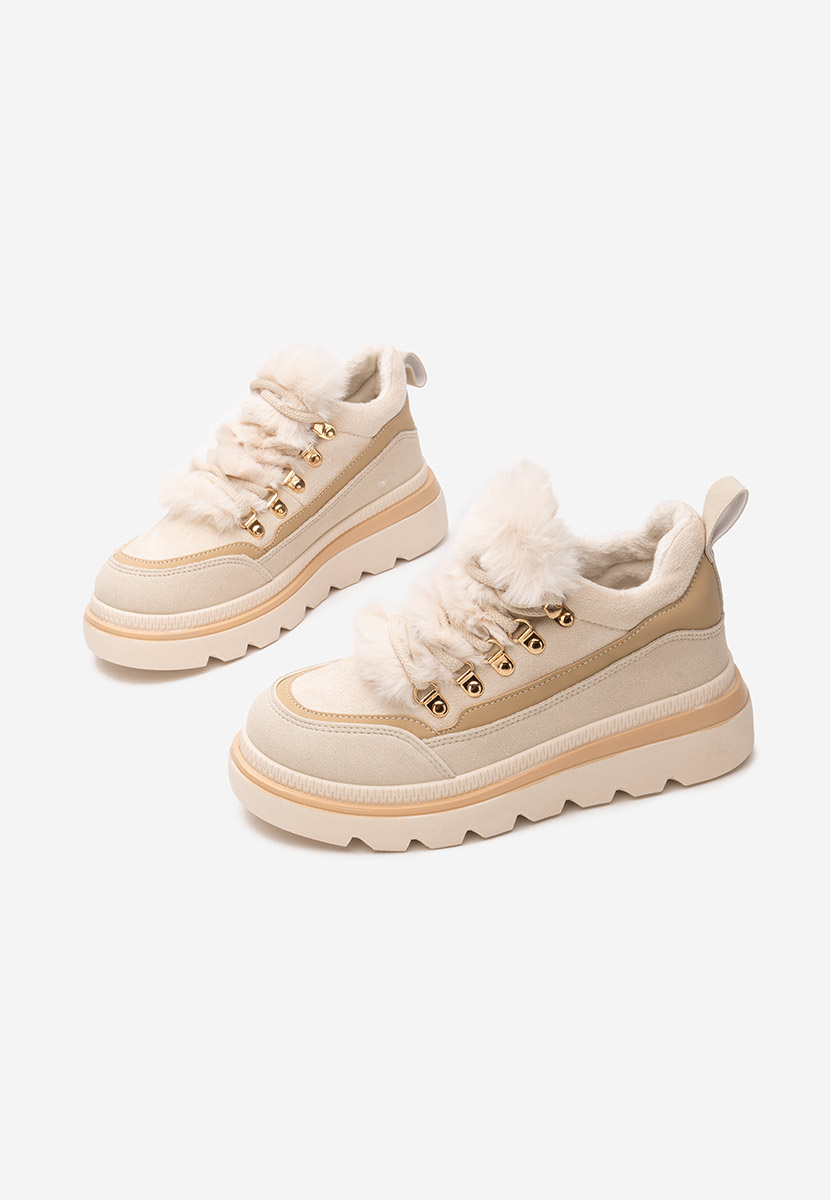 Χειμερινά sneakers γυναικεια Clavira μπεζ