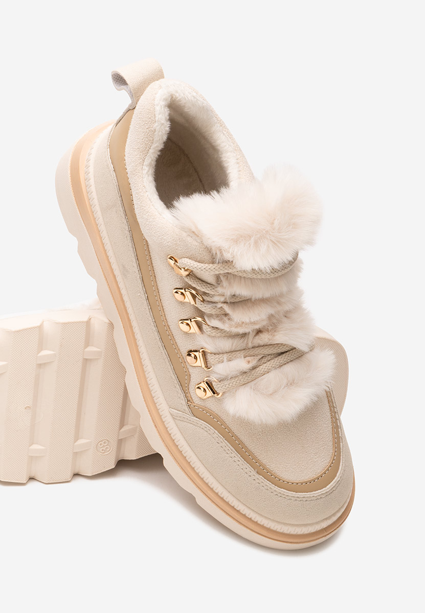 Χειμερινά sneakers γυναικεια Clavira μπεζ