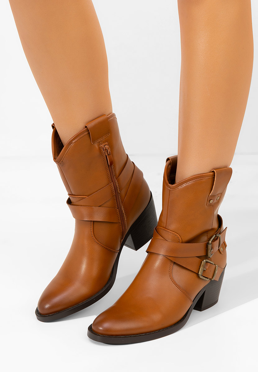 Γυναικεία Μποτάκια Cowboy Lestery ταμπά