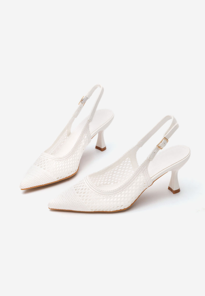 Γόβες slingback Deevina λευκά