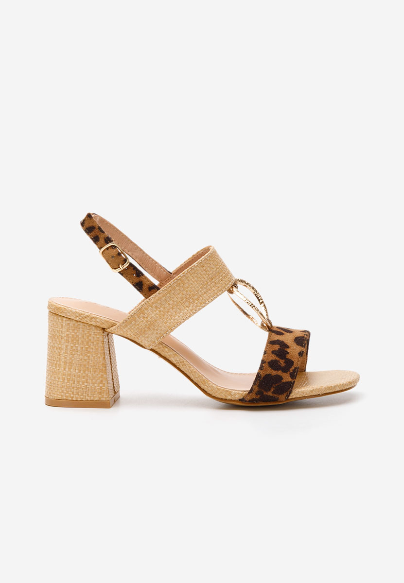 Πέδιλα με χοντρο τακουνι Annyta λεοπαρ