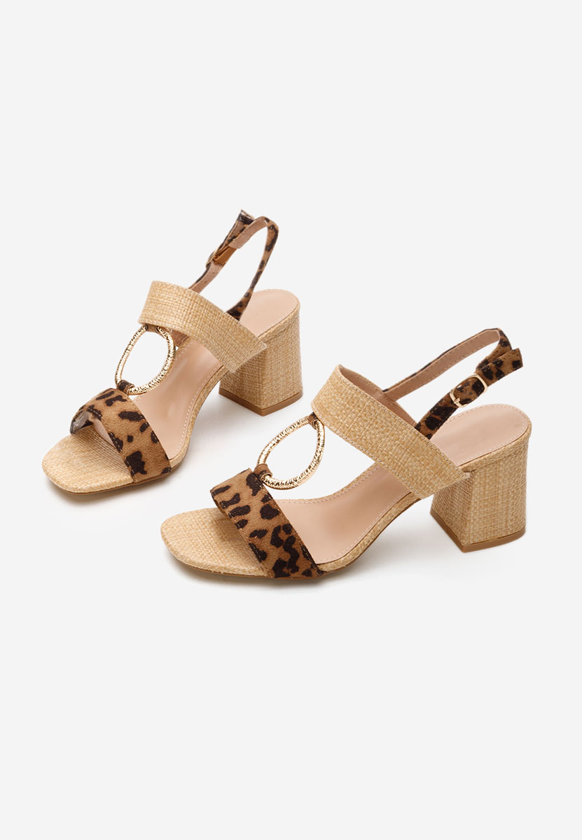 Πέδιλα με χοντρο τακουνι Annyta λεοπαρ