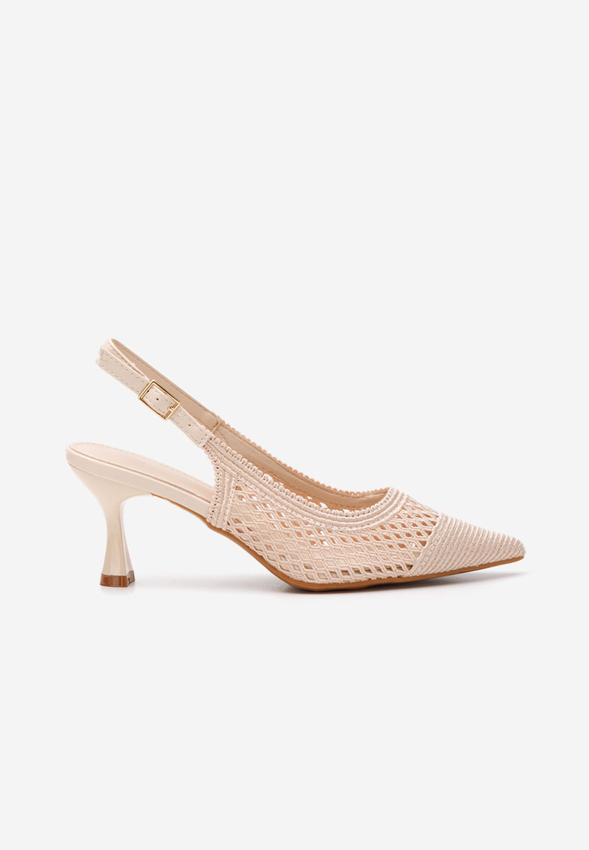 Γόβες slingback Deevina μπεζ