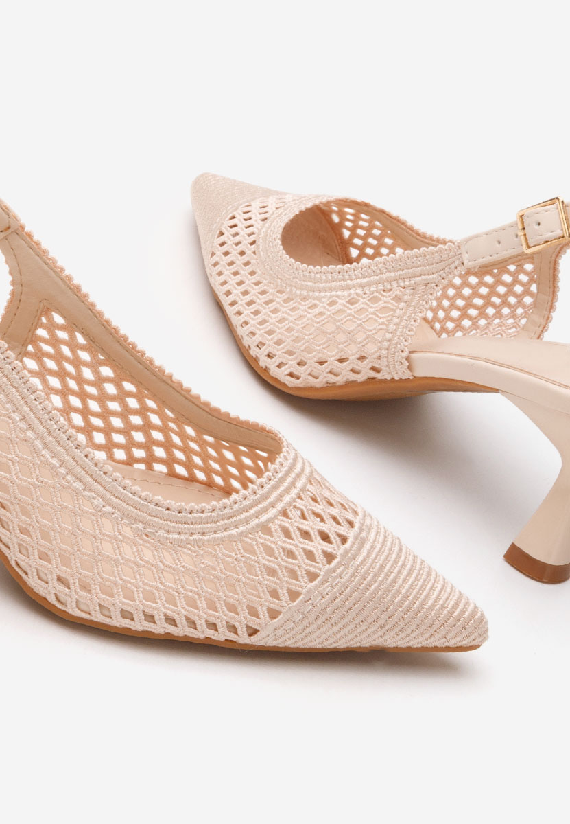 Γόβες slingback Deevina μπεζ
