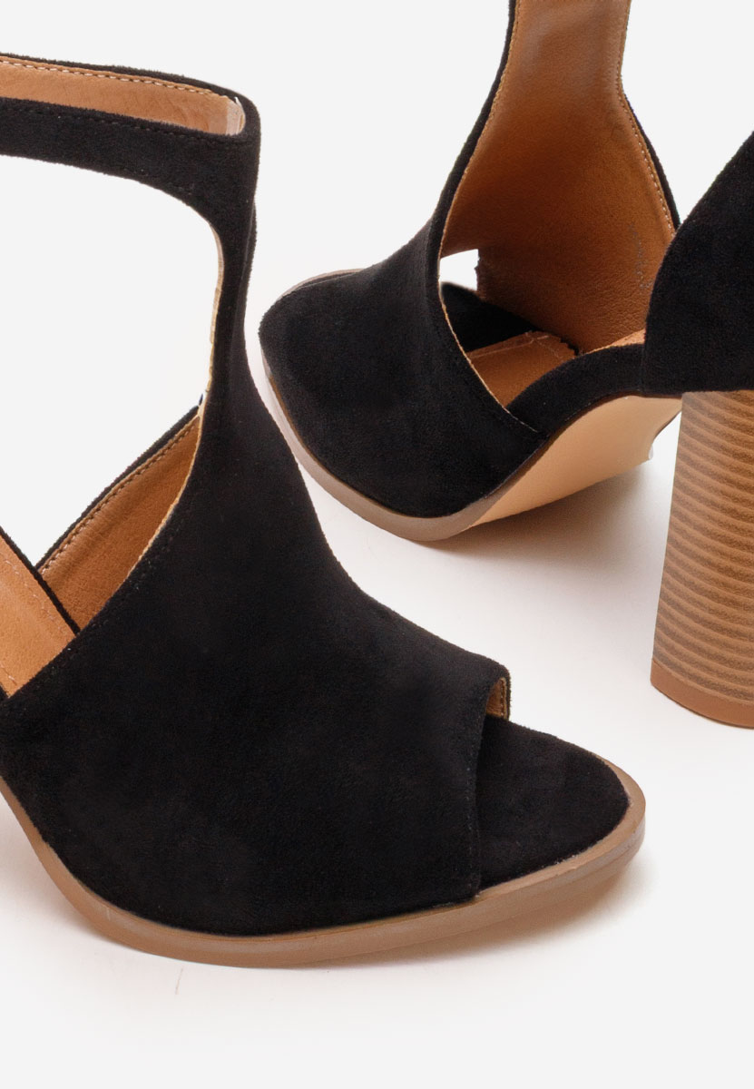 Πέδιλα με χοντρο τακουνι Jolanda Μαύρα