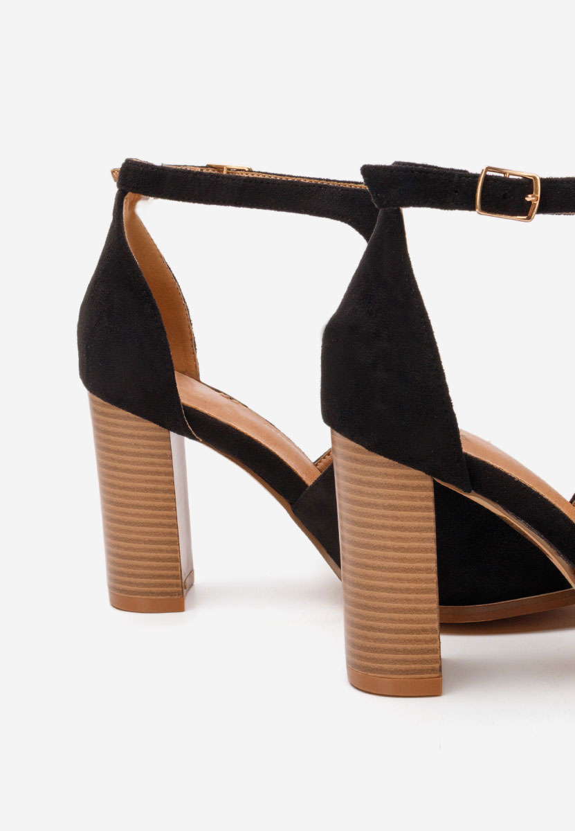 Πέδιλα με χοντρο τακουνι Jolanda Μαύρα