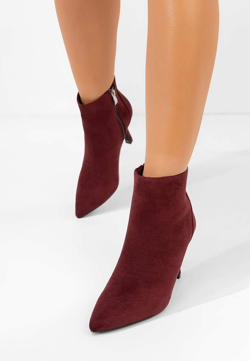 Μποτάκια με λεπτο τακουνι Jinna μπορντό