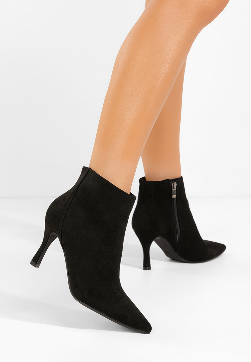 Μποτάκια με λεπτο τακουνι Jinna Μαύρα