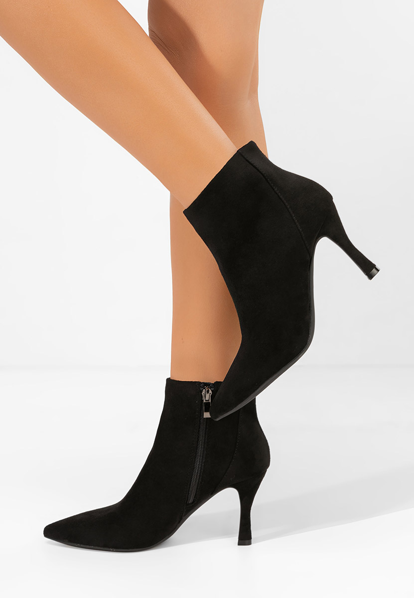 Μποτάκια με λεπτο τακουνι Jinna Μαύρα