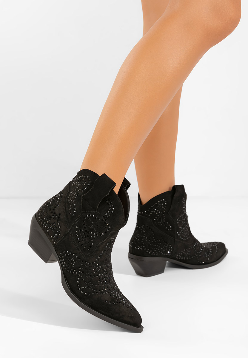 Γυναικεία Μποτάκια Cowboy Ninna Μαύρα