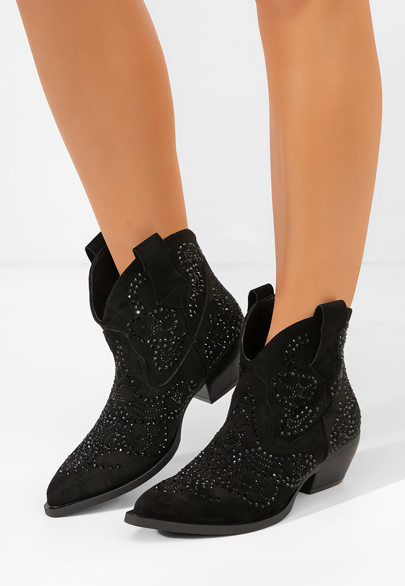 Γυναικεία Μποτάκια Cowboy Ninna Μαύρα