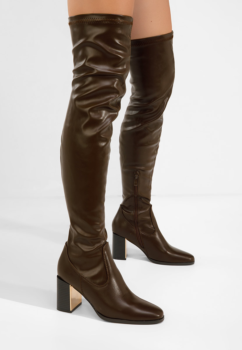 Ψηλές μπότες Jeanne καφε