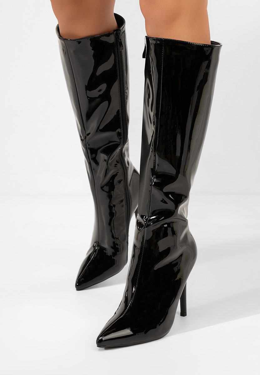 Μπότες με λεπτό τακούνι Kiva Μαύρα