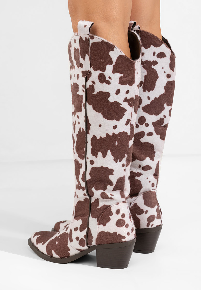 Μπότες με χοντρό τακούνι Ariah καφε