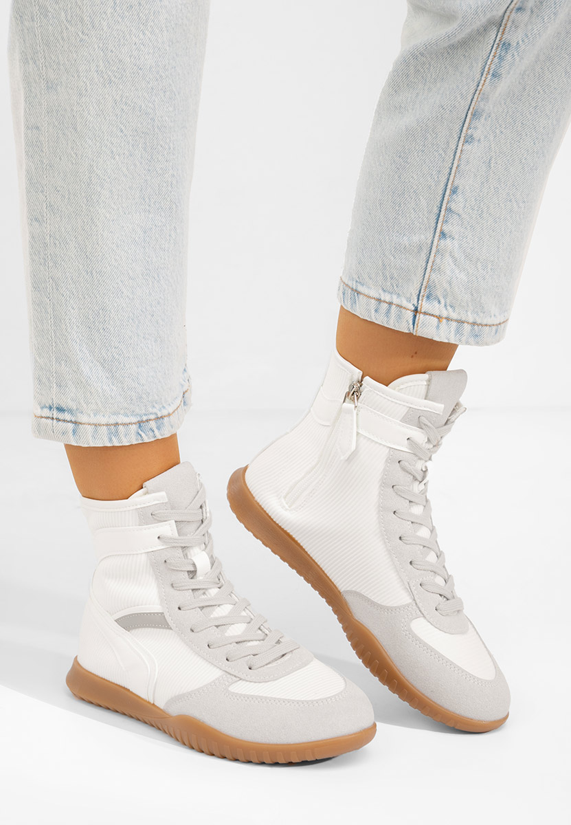 Γυναικεία sneakers αστραγάλο Daine λευκά
