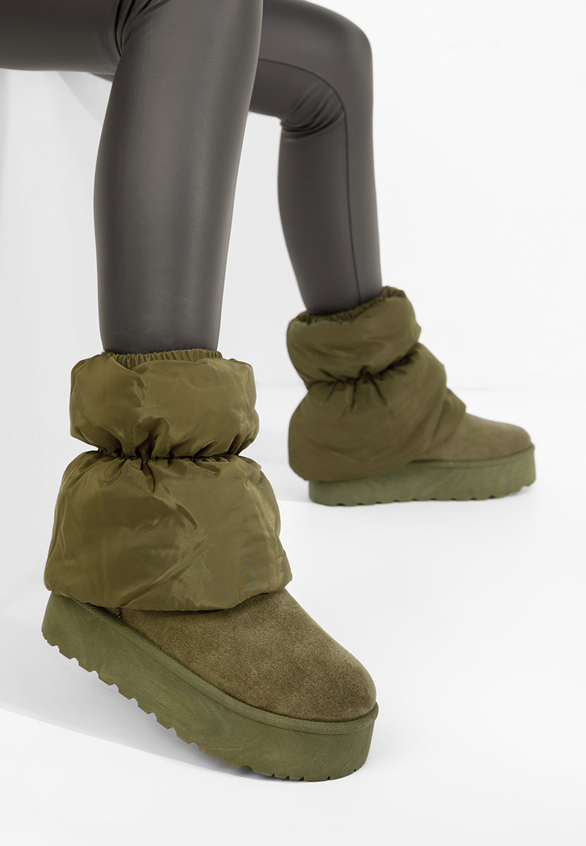 Μπότες τύπου UGG με πλατφόρμα Aydena πρασινο