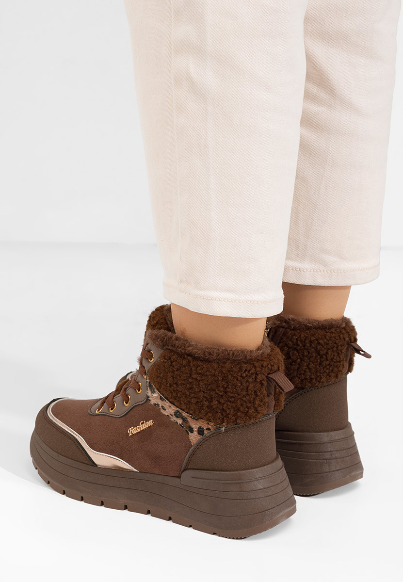 Χειμερινά sneakers γυναικεια Lisaia καφε